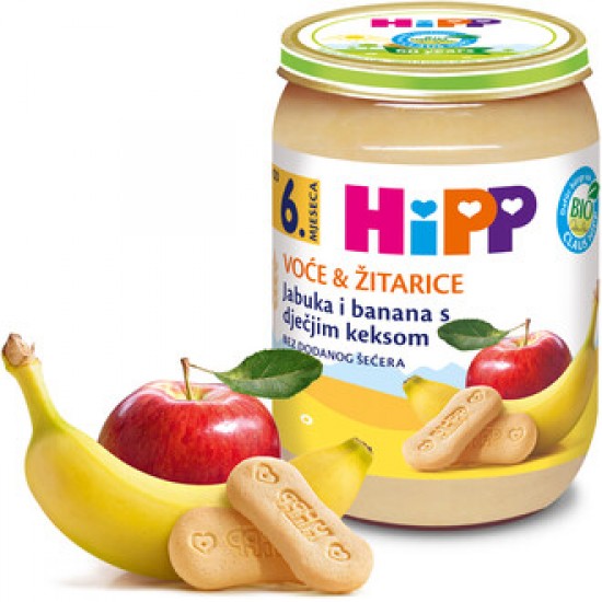 Hipp Jabuka i banana s djecjim keksom